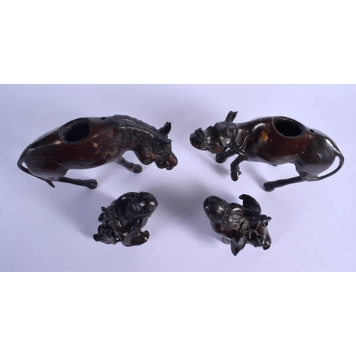 1889 - A PAIR OF 19TH CENTURY JAPANESE MEIJI PERIOD GOLD SPLASH CENSERS AND COVERS. 23 cm x 15 cm.