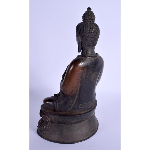 1897 - A CHINESE TIBETAN BRONZE FIGURE OF A SEATED BUDDHA 20th Century. 30 cm x 14 cm.