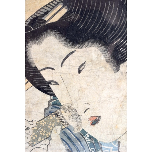 1932 - A 19TH CENTURY JAPANESE MEIJI PERIOD WOODBLOCK PRINT depicting a geisha powdering her nose. Image 36... 