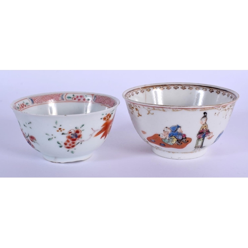 1933 - A GROUP OF 18TH CENTURY CHINESE EXPORT PORCELAIN SAUCERS Yongzheng/Qianlong, in various forms. (5)