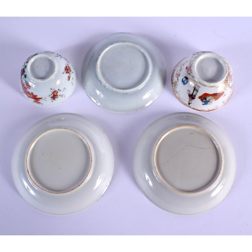 1933 - A GROUP OF 18TH CENTURY CHINESE EXPORT PORCELAIN SAUCERS Yongzheng/Qianlong, in various forms. (5)