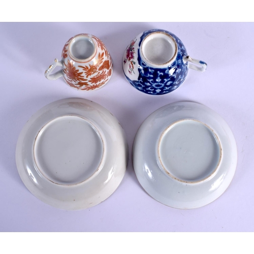 1936 - TWO 18TH CENTURY CHINESE EXPORT CUPS AND SAUCERS Qianlong. (4)