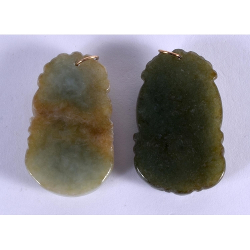 1961 - TWO CHINESE CARVED JADE PENDANTS 20th Century. (2)