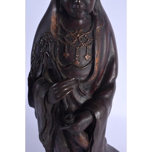 1970 - A VERY LARGE 19TH CENTURY JAPANESE MEIJI PERIOD BRONZE FIGURE OF A DEITY converted to a lamp, modell... 