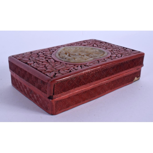 2073 - AN EARLY 20TH CENTURY CHINESE CARVED CINNABAR LACQUER BOX AND COVER Late Qing/Republic. 15 cm x 9 cm... 