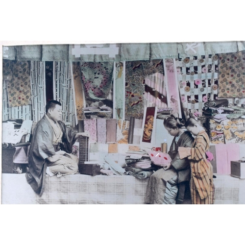 2098 - A PAIR OF EARLY 20TH CENTURY JAPANESE MEIJI PERIOD TINTED PHOTOGRAPHS. Each image 21 cm x 14 cm.