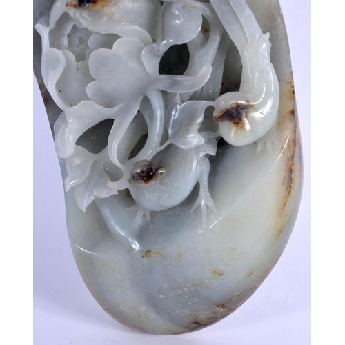 2127 - A LARGE EARLY 20TH CENTURY CHINESE CARVED GREEN JADE PEBBLE GROUP Late Qing/Republic, overlaid with ... 