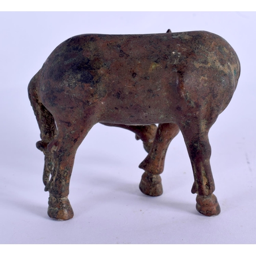 2131 - A 17TH/18TH CENTURY CHINESE BRONZE FIGURE OF A HORSE possibly a scroll weight, Late Ming/Qing, model... 