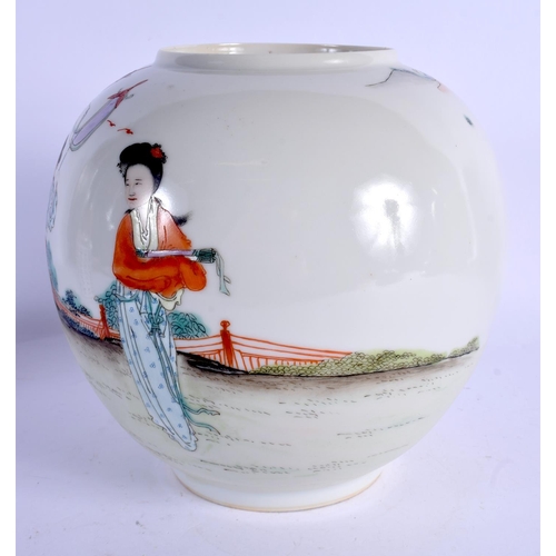 2146 - A VERY RARE EARLY 20TH CENTURY CHINESE FAMILLE ROSE EGGSHELL PORCELAIN LANTERN VASE Hongxian, enamel... 