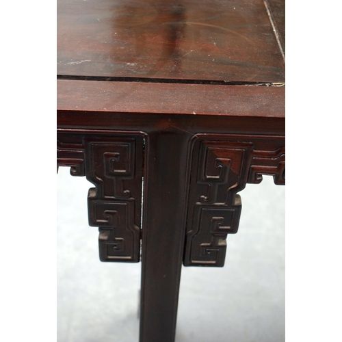 2173 - AN EARLY 20TH CENTURY CHINESE CARVED HARDWOOD ALTAR TABLE Late Qing/Republic. 120 cm x 83 cm x 35 cm... 