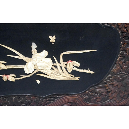 2183 - A LARGE 19TH CENTURY JAPANESE MEIJI PERIOD SHIBAYAMA INLAID SCREEN decorated with birds. 165 cm x 13... 