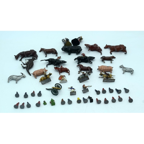 2501 - A group of lead and metal animals and soldiers Qty.