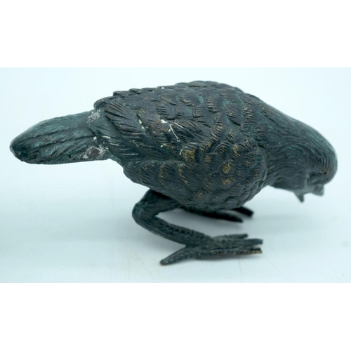 2513 - Two small bronze birds 12 x 6 cm (2)