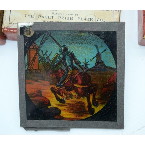 2533 - A collection of coloured magic lantern slides Medieval and military scenes (18)