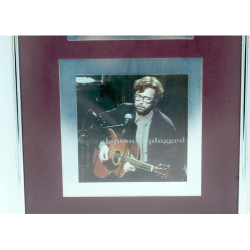 2540 - Eric Clapton Framed Presentation Platinum Award CD of The Eric Clapton Unplugged Concert  26 x 49 cm