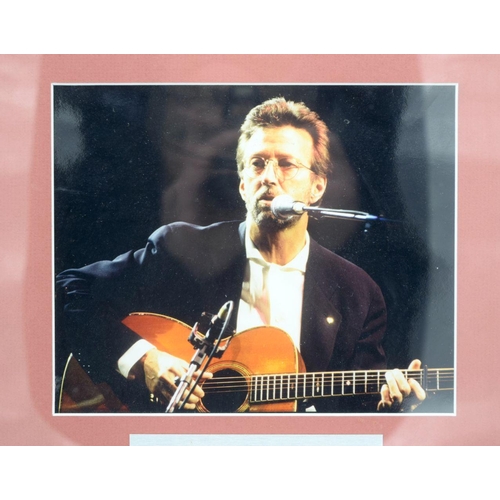 2543 - Eric Clapton Framed Presentation Award 1993 Royal Albert Hall  concerts 30 x 32 cm.