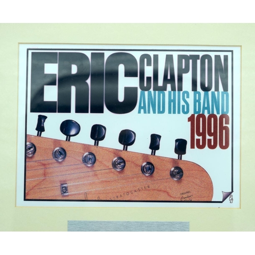 2544 - Eric Clapton Framed Presentation Award  for UK Tour 1996 29 x 26 cm.