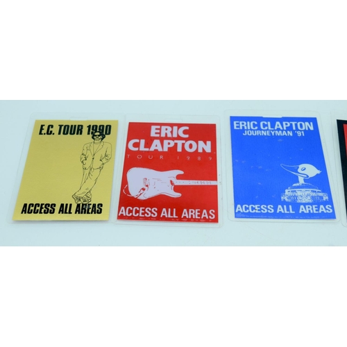 2548 - A collection of Eric Clapton back stage concert passes (6)