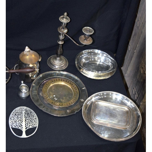 2563 - Collection of silver plate items candle sticks ,trays, ice bucket etc Qty.