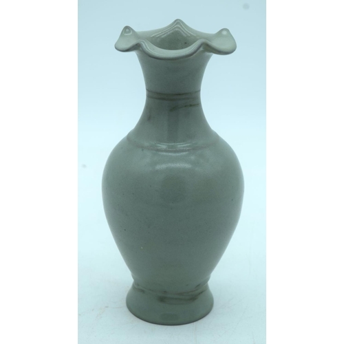 2593 - A Chinese  Ru ware vase 21cm.