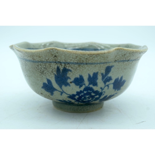 2604 - A blue and white Chinese bowl with Guiguzi xiashan pattern .