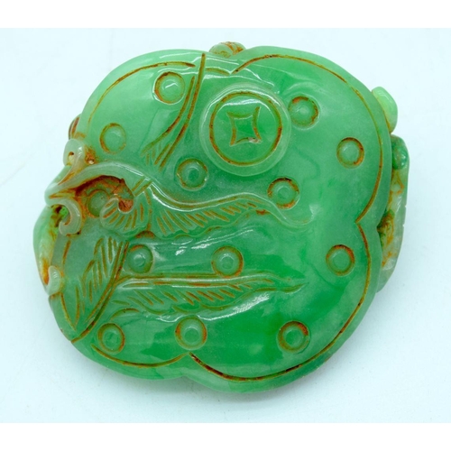 2616 - A Chinese carved Jade boulder  7 x 6cm.