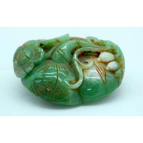 2616 - A Chinese carved Jade boulder  7 x 6cm.