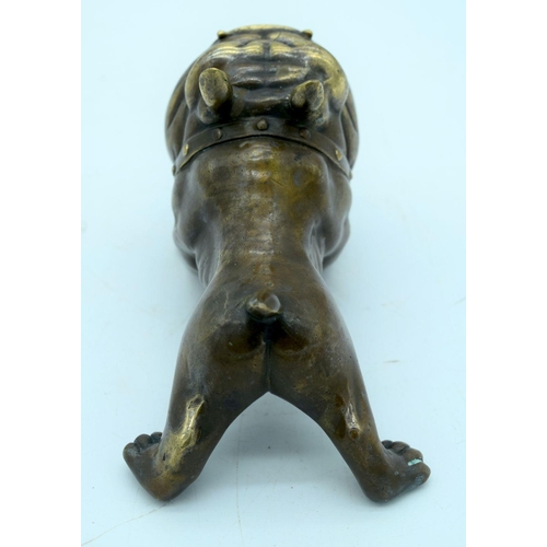 2639 - A Bronze Bulldog 14 x 9cm.