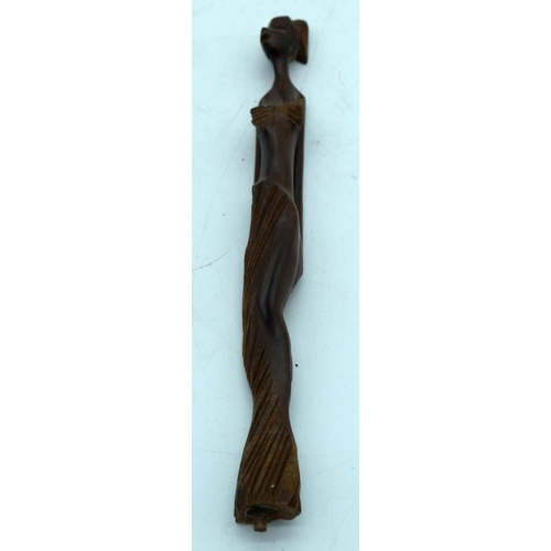 2662 - A group of mainly hardwood  African figures largest 39cm (6).