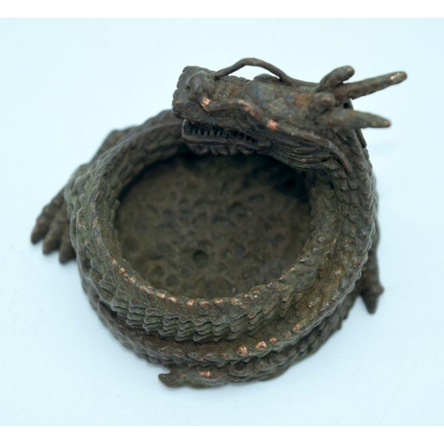 2684 - A Japanese bronze figure of a Dragon 7 cm.