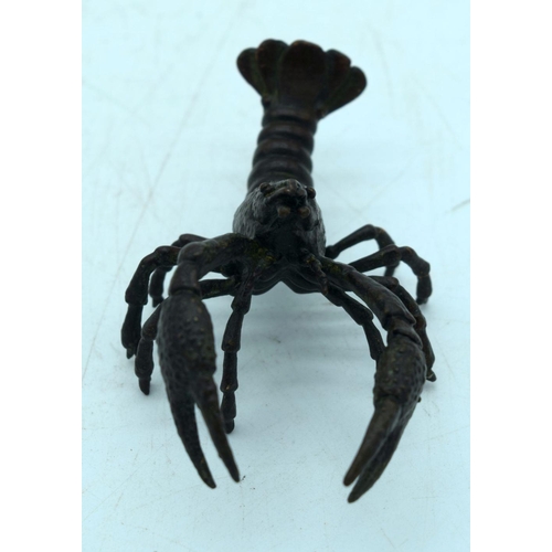 2685 - A Japanese bronze figure of a Lobster  10 cm.