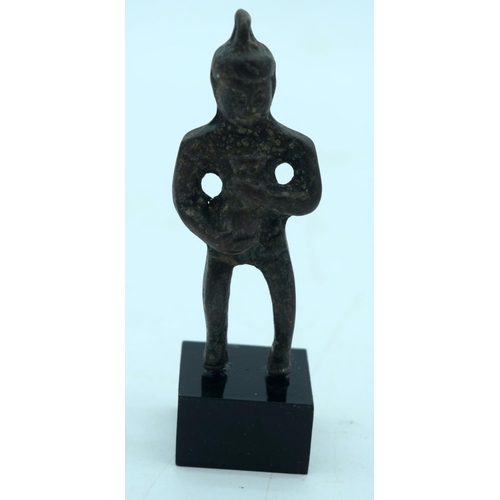 2688 - A Collection of Chinese Tibetan bronze figures on stands. 10cm.