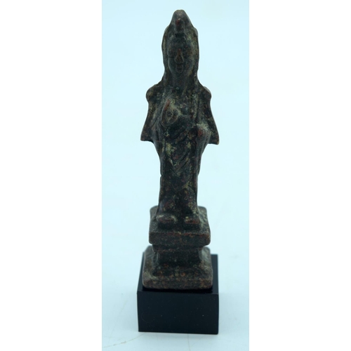 2688 - A Collection of Chinese Tibetan bronze figures on stands. 10cm.