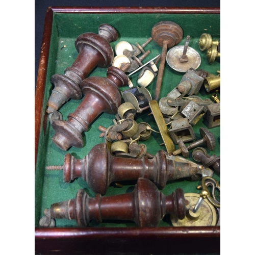 2708 - A collection of vintage furniture fittings , castors, knobs, garnitures etc Qty.