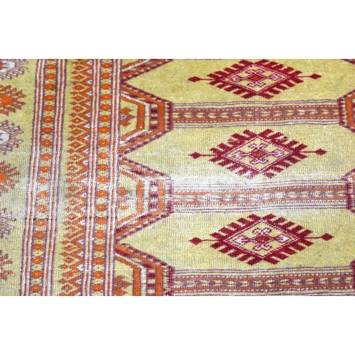 2712 - A yellow ground Bokhara Turkman rug 154 x 95cm.