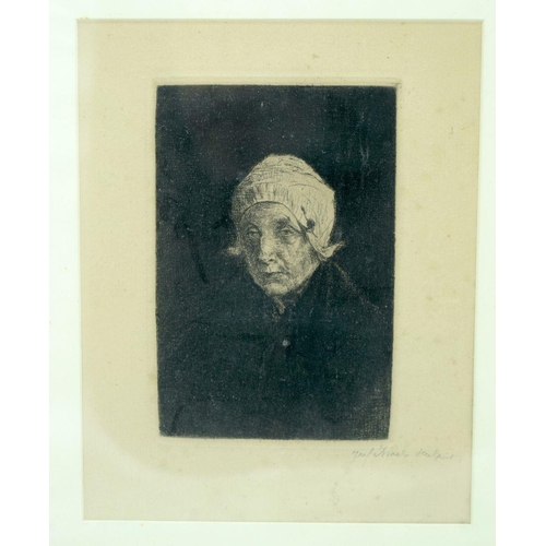 2728 - A framed Etching of a female 20 x 16cm.