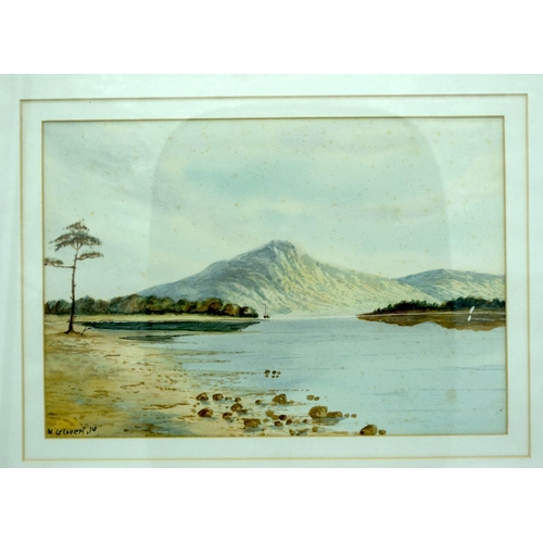 2731 - A  Framed watercolour of a Scottish Loch by W Glover 23 x 34cm.