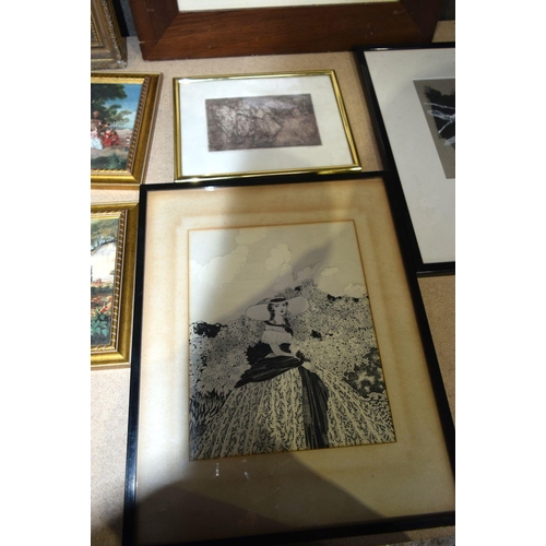 2732 - A collection of framed Lithographs, prints photographs , Largest 32 x 22cm.(8)