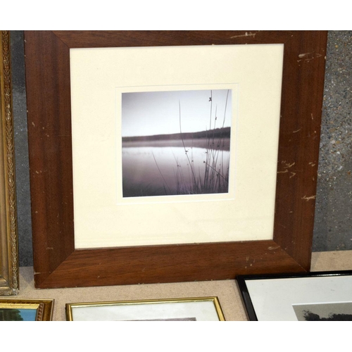 2732 - A collection of framed Lithographs, prints photographs , Largest 32 x 22cm.(8)