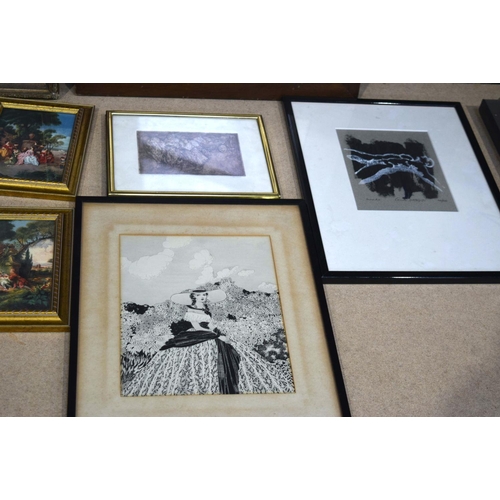 2732 - A collection of framed Lithographs, prints photographs , Largest 32 x 22cm.(8)