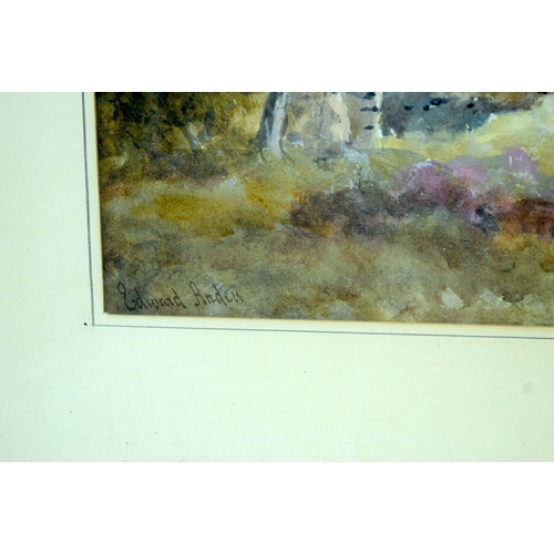 2735 - A framed watercolour by Edward Andeu of a rural scene . 33 x 48cm.