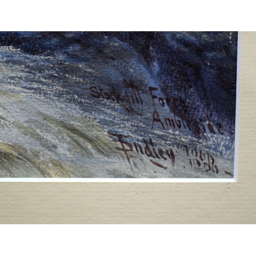 2739 - A Framed watercolour by  D Tindley of a Scottish waterfall at Ambleside 67 x 42cm.