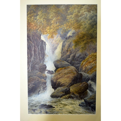 2739 - A Framed watercolour by  D Tindley of a Scottish waterfall at Ambleside 67 x 42cm.