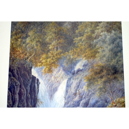 2739 - A Framed watercolour by  D Tindley of a Scottish waterfall at Ambleside 67 x 42cm.