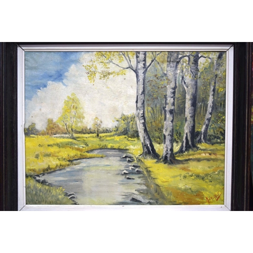 2750 - A large framed Oil on canvas of a rural scene and another of a female possibly Russian 82 x 52cm (2)