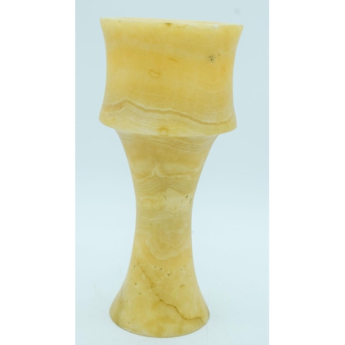 2817 - A large Afghani Alabaster drinking chalice 25 x 11 cm.