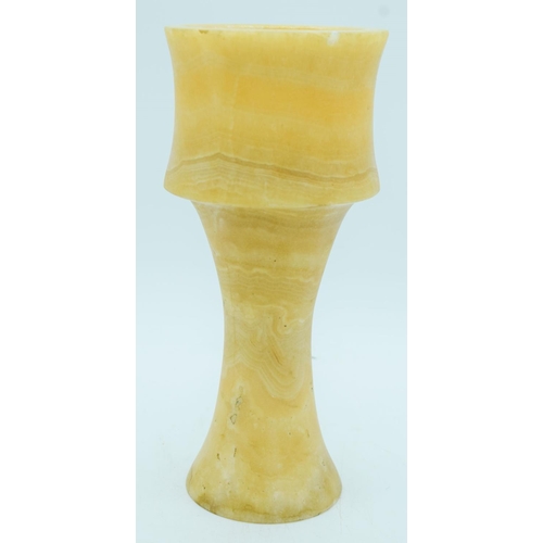 2817 - A large Afghani Alabaster drinking chalice 25 x 11 cm.