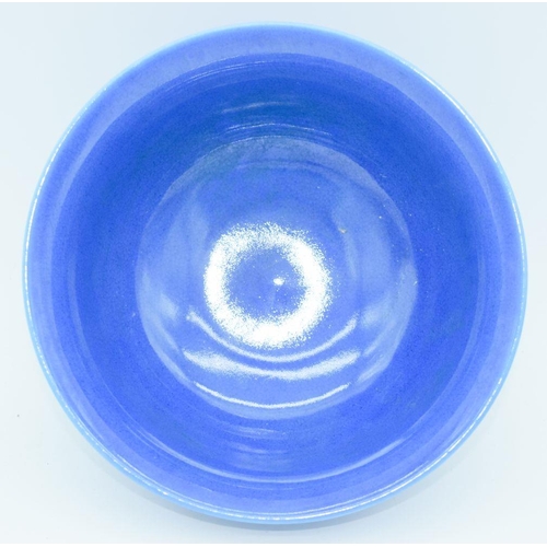 2820 - A small Chinese blue glazed dragon bowl 16 x 7cm.