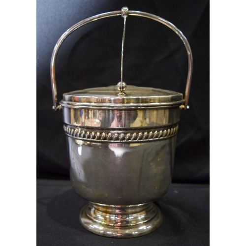 2824 - A collection of Silver plated items, ice bucket, cake stand etc Qty.