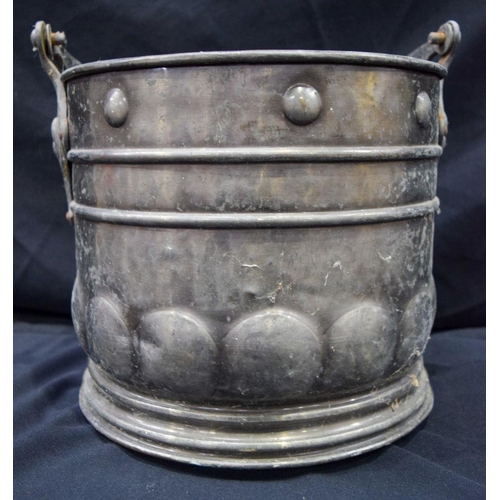 2835 - A Mixed metal bucket finished with plate 29 x 27cm.